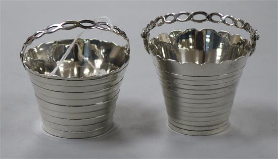 A late George II silver cream pail London, 1759 (a.f.) and a similar modern silver cream pail.